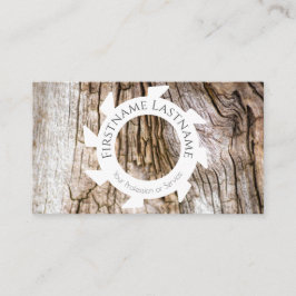 Stijlvol natuurlijk organisch hout met witte zaagv visitekaartje