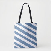 Stijlvol Nautical Blue en White Diagonal Striped Tote Bag (Voorkant)
