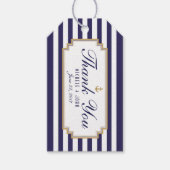 Stijlvol Nautical Blue White Hartelijk dank Labels Cadeaulabel (Voorkant)