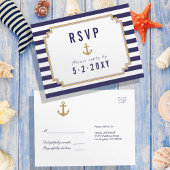 Stijlvol Nautical Striped Response RSVP Briefkaart