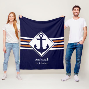 Stijlvol NAUTISCH Verankerd in Christus AANPASBA Fleece Deken