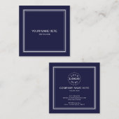 Stijlvol Navy Square Professional Visitekaartje (Voorkant / Achterkant)