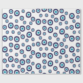 Stijlvol Nazar Navy Blue en Aqua Evil Eye Patroon Cadeaupapier (Vlak)