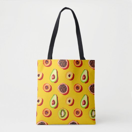 Stijlvol neon fruit patroon tote bag (Voorkant)