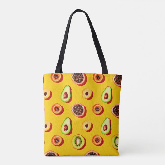 Stijlvol neon fruit patroon tote bag (Achterkant)