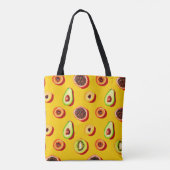 Stijlvol Neon Fruitpatroon Tote Bag (Achterkant)