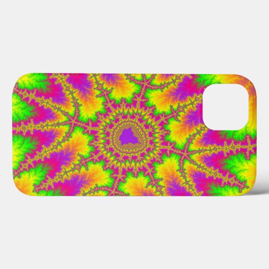 Stijlvol Neon Rainbow Fractal Case-Mate iPhone Case (Achterkant (horizontaal))