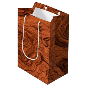 Stijlvol nep-notenhoutpatroon medium cadeauzakje