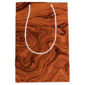 Stijlvol nep-notenhoutpatroon medium cadeauzakje (Voorkant)