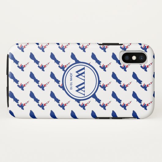 Stijlvol NIEUW-ZEELAND Monogram Overvloedig Leven Case-Mate iPhone Case (Achterkant (horizontaal))