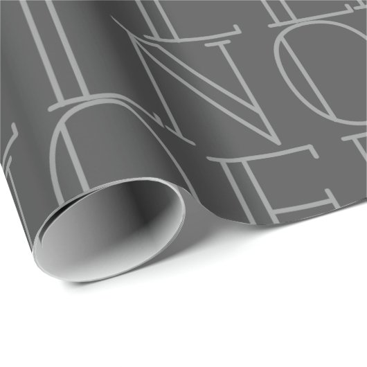 Stijlvol NOEL Patroon grijs Vakantiedappapier Cadeaupapier (Rol Hoek)