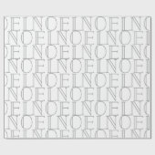 Stijlvol NOEL-patroon wit holiday-omslagpapier Cadeaupapier (Vlak)