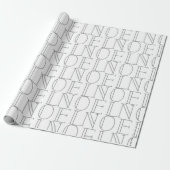 Stijlvol NOEL-patroon wit holiday-omslagpapier Cadeaupapier (Uitgerold)
