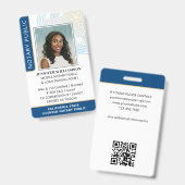 Stijlvol Notaris Openbaar Foto QR Code ID Navy Bla Badge (Voor- en achterkant)