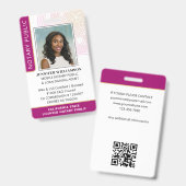 Stijlvol Notary Public Foto QR-code ID Magentarood Badge (Voor- en achterkant)