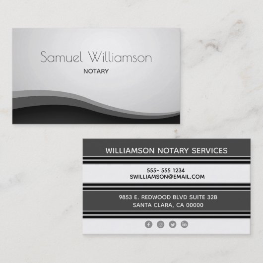 Stijlvol Noteerbaar Public Professional Grey Visitekaartje (Voorkant / Achterkant)