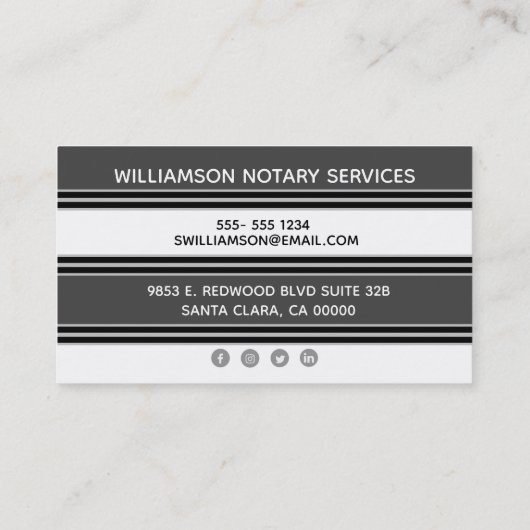 Stijlvol Noteerbaar Public Professional Grey Visitekaartje (Achterkant)