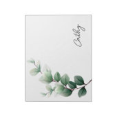 Stijlvol notitieblok met groene bladnaam (Linkerzijde)