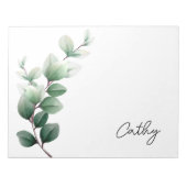 Stijlvol notitieboek met groene bladeren naam notitieblok (Voorkant)