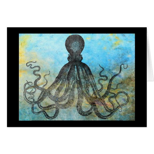 Stijlvol  Octopus Blank Wenskaart (Voorkant Horizontaal)