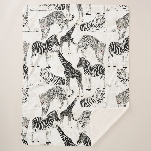 Stijlvol Oerwoud-dierenpatroon Sherpa Deken (Voorkant)