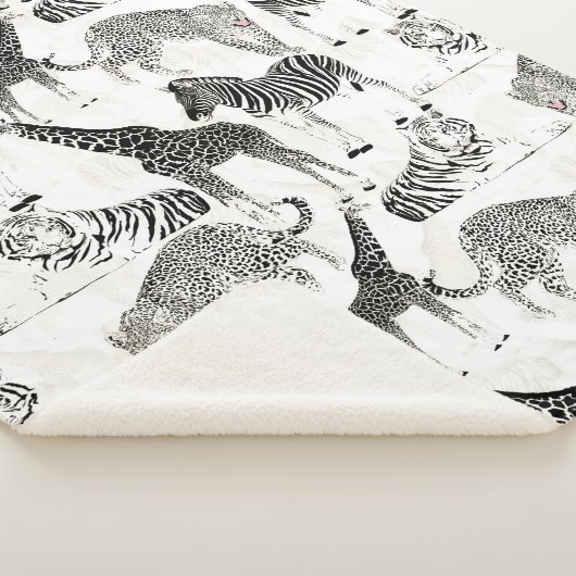 Stijlvol Oerwoud-dierenpatroon Sherpa Deken (3/4)