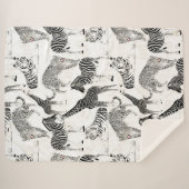 Stijlvol Oerwoud-dierenpatroon Sherpa Deken (Voorkant (horizontaal))