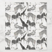 Stijlvol Oerwoud-dierenpatroon Wijn Etiket (Enkel label)