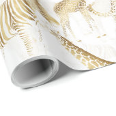 Stijlvol Oerwoud Wilde Dieren Patroon Cadeaupapier (Rol Hoek)