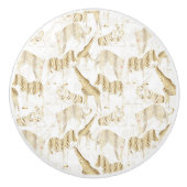 Stijlvol Oerwoud Wilde Dieren Patroon Keramische Knop (Voorkant)