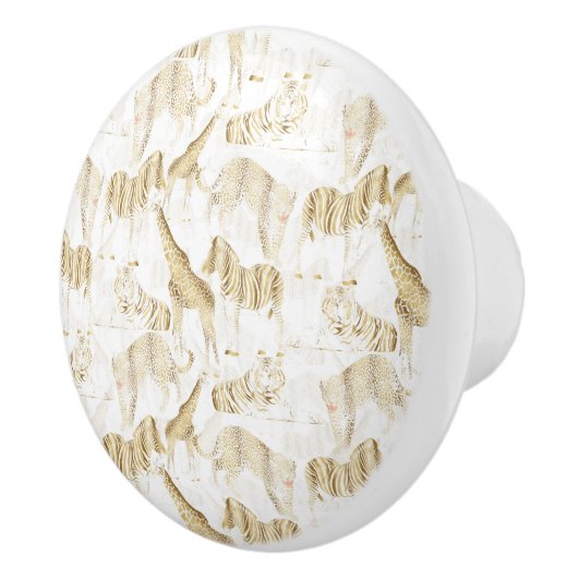 Stijlvol Oerwoud Wilde Dieren Patroon Keramische Knop (Rechts)