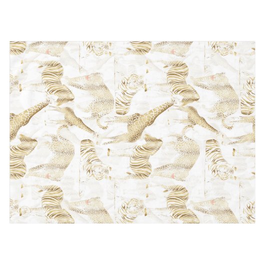 Stijlvol Oerwoud Wilde Dieren Patroon Tafelkleed (Voorkant (Horizontaal))