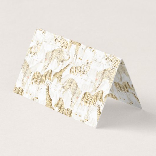 Stijlvol Oerwoud Wilde Dieren Patroon Visitekaartje (Voorkant)