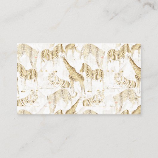 Stijlvol Oerwoud Wilde Dieren Patroon Visitekaartje (Achterkant)