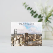 Stijlvol Oklahoma City Cityscape Panorama Uitzicht Briefkaart (Staand voorkant)