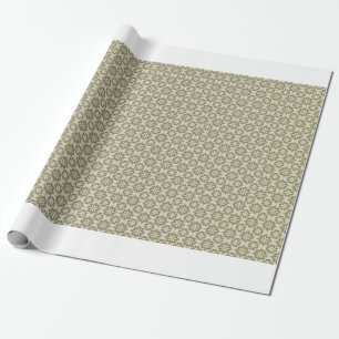 Stijlvol olijfgroen Fleur de Lis herhalend patroon Cadeaupapier
