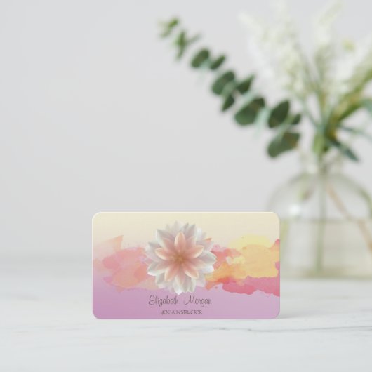 Stijlvol Ombre, Waterverf Slag Lotus Lotus Visitekaartje (Staand voorkant)