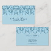 Stijlvol omtrek blauw geometrisch patroon visitekaartje (Voorkant / Achterkant)