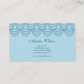 Stijlvol omtrek blauw geometrisch patroon visitekaartje (Achterkant)