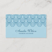 Stijlvol omtrek blauw geometrisch patroon visitekaartje (Voorkant)