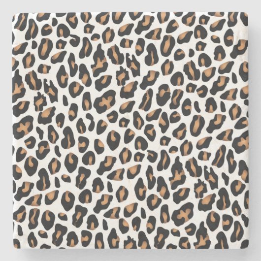 Stijlvol Onderzetter van leopard Animal Print Ston (Voorkant)