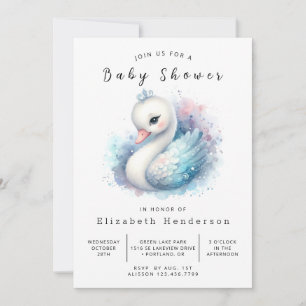Stijlvol online Swan Baby shower Kaart