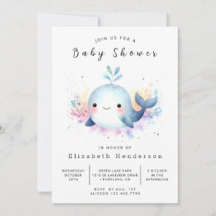 Stijlvol online walvis Baby shower Kaart