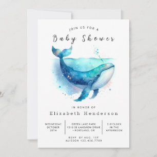 Stijlvol online walvis Baby shower Kaart