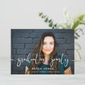 Stijlvol ontwerp Fotograduatie party-uitnodiging Aankondiging (Staand voorkant)