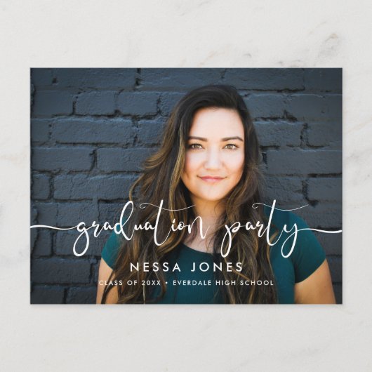 Stijlvol ontwerp Fotograduatie party-uitnodiging Briefkaart (Voorkant)