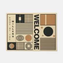 Stijlvol ontwerp in Bauhaus-stijl met familienaam