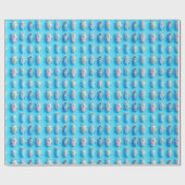 Stijlvol ontwerp met pastelsnoepjes tegen een leve cadeaupapier (Vlak)