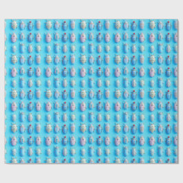 Stijlvol ontwerp met pastelsnoepjes tegen een leve cadeaupapier