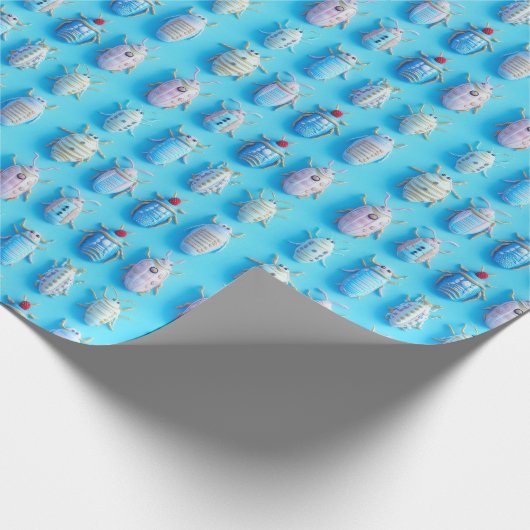 Stijlvol ontwerp met pastelsnoepjes tegen een leve cadeaupapier (Hoek)